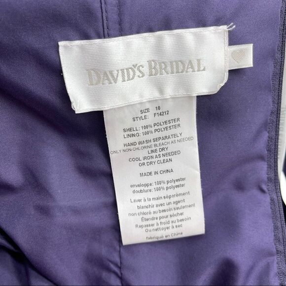 David’s Bridal Short Pleated Strapless Dress Size 10 - Picture 11 of 12